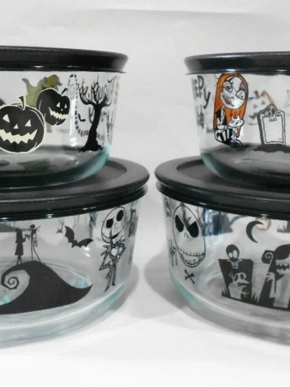 Nightmare Before Christmas Pyrex Set of 4